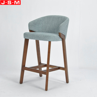 Pub Cafe Home Kitchen Cushion Seat Top Fabric High Counter Chair Wooden Bar Stool