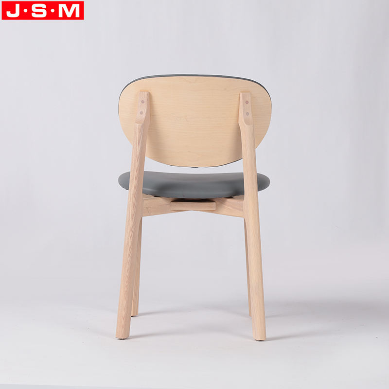 High Quality Comfortable Modern Design Ash Frame Indoor Hotel Cafe Fabric Upholstery Pu Dining Chair