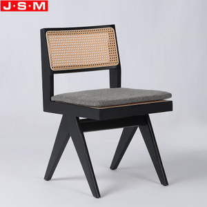 Nordic Modern Black Wooden Outdoor Dining Chair With Removeable Upholstery Seat Pad
