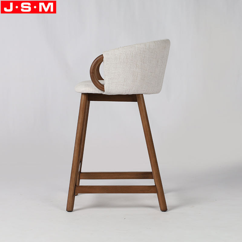 High Quality Breakfast Bar Stools Upholstered Fabric Seat Backrest Counter Kitchen Bar Chairs
