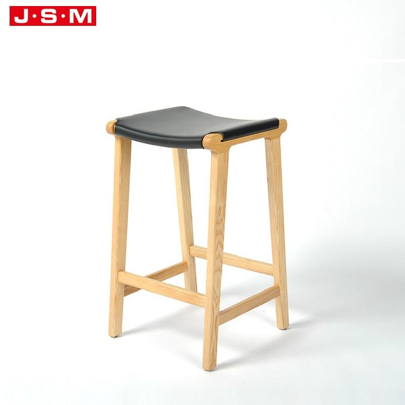 Nordic Design Commercial Outdoor Cushion Seat Solid Wood leg Bar Chairs