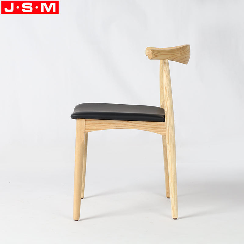 Home Furniture Fabric Cushion Seat Ash Timber Base Dining Chair