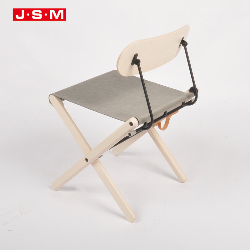 Modern Elastic Design Canvas Seat Maximalist Veneer Back Wood Restaurant Dining Chair