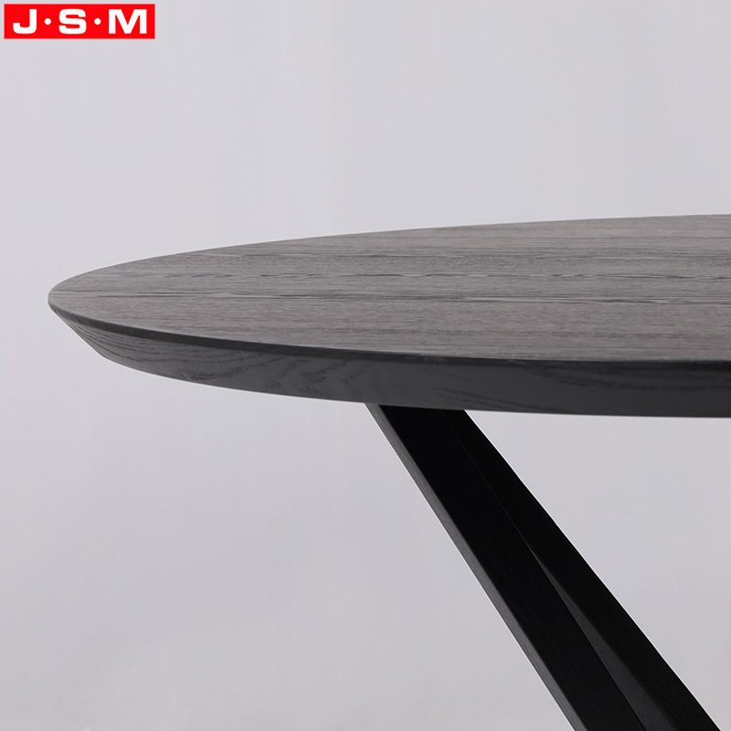 Restaurant Black Round Dining Table Small Space Dinning Table Set