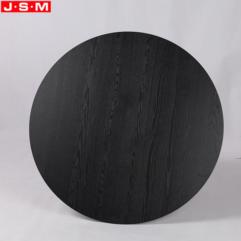 Restaurant Black Round Dining Table Small Space Dinning Table Set