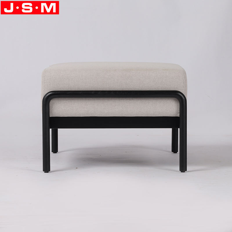 Wholesale Bedroom Footstool Fabric Square Living Room Stool Seat Ottoman