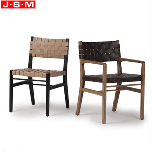 Italian Style Modern Home Office Restaurant Cafe Wood Leather Dining Chairs