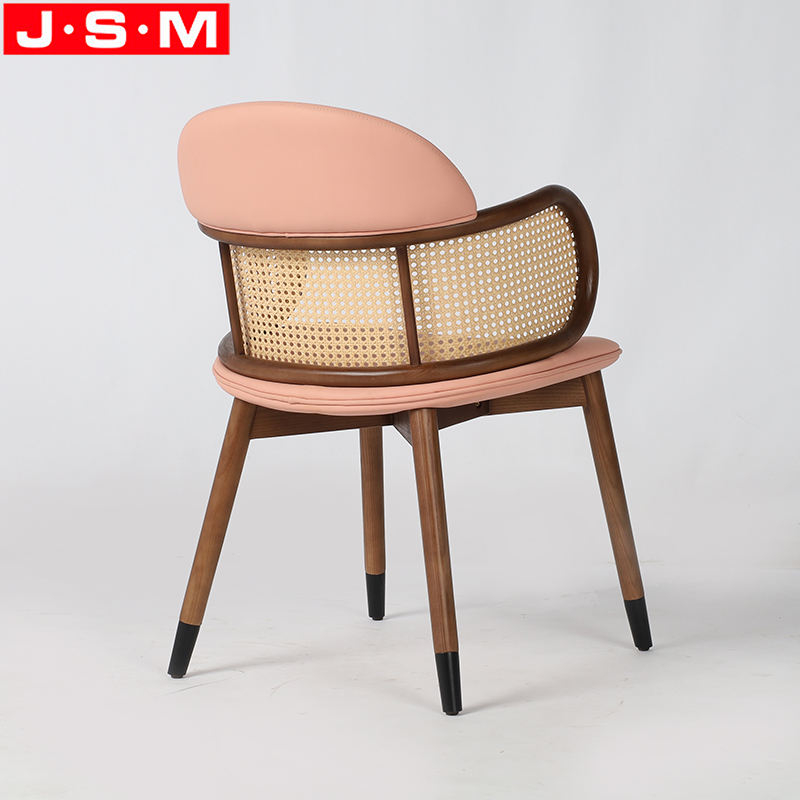 Hotel Wooden Dining Room Home Cushion Seat Dining Chairs With Black Legs