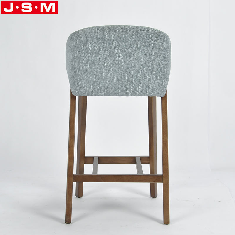Pub Cafe Home Kitchen Cushion Seat Top Fabric High Counter Chair Wooden Bar Stool