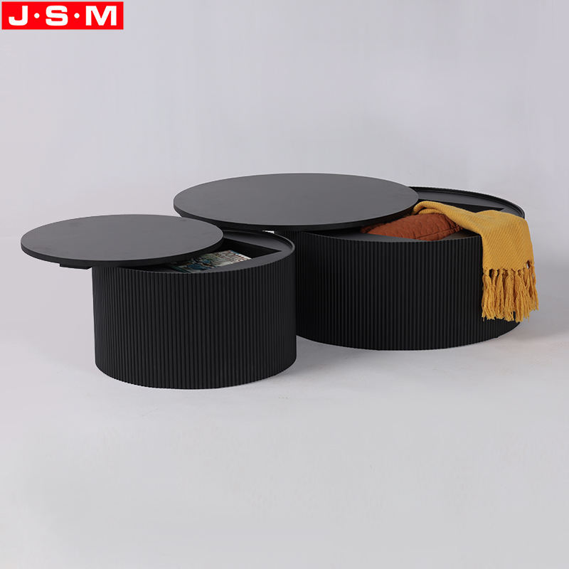 New Style Customization Solid Wood Round Corner Have Storage Tea Table