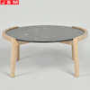 Outdoor Home Wooden Base Modern Living Room Round Tea Table Rock Slab Round Coffee Table