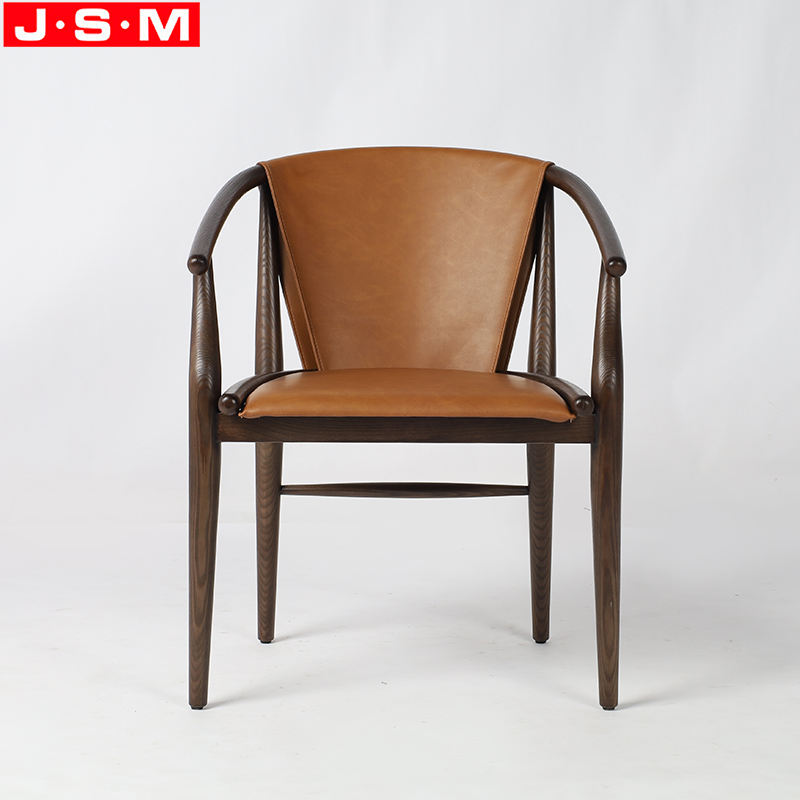 Simple Living Room Solid Wooden Armchair Cushion Seat Dining Chair