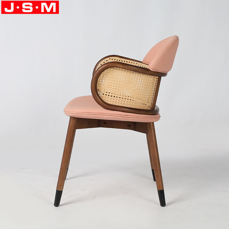 Hotel Wooden Dining Room Home Cushion Seat Dining Chairs With Black Legs
