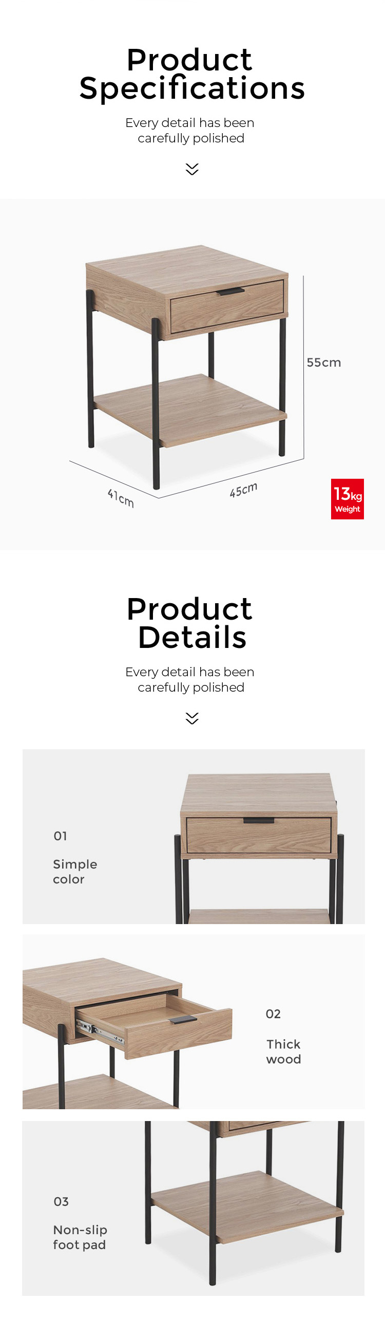 Pine Bedside Cabinet