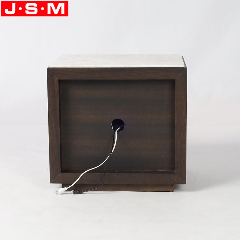 Sensor Function Veneer Carcase Nightstand Rock Slab Table Top Wireless Charging Bedside