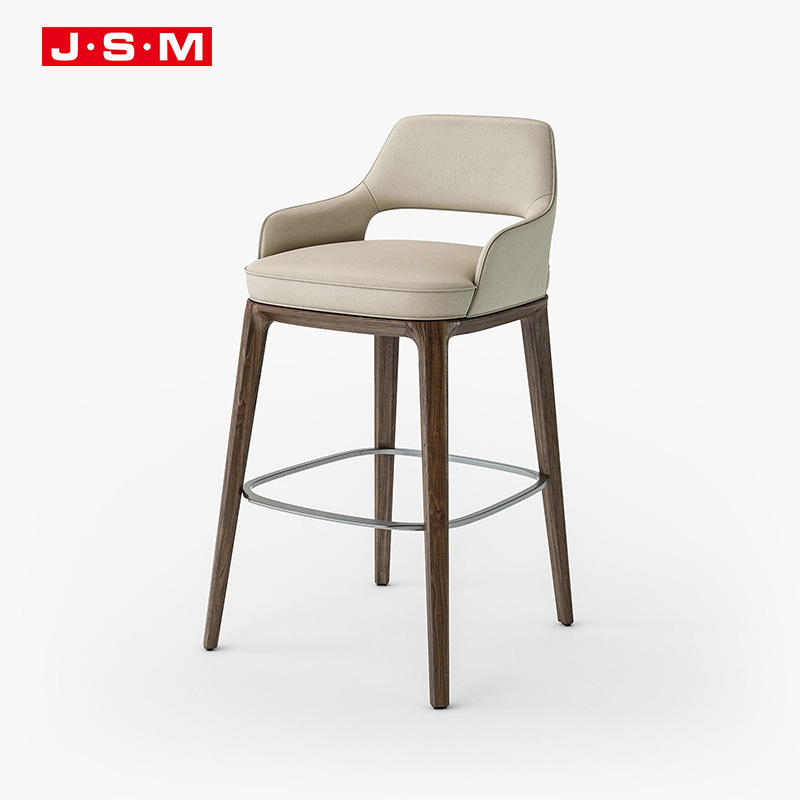 Hot Sale Luxury Modern Wooden Restaurant Furniture Bar Chair Coffee Kitchen Restaurant Back Rest High White Stool Bar Chair