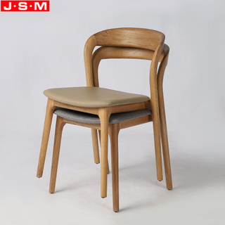 Nordic French Wooden Restaurant Chair European Dining Cushion Seat Dinning Chair