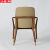 Hot Sale Dining Room Cushion Seat Fabric Wooden Legs Dining Chair With Armrest