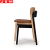 Hot Sale Leather Upholstered Cushion Wood Dining Chair With Wooden Legs
