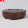 Luxury Living Room Stone Top Round Drum Shape Tea Table Coffee Table