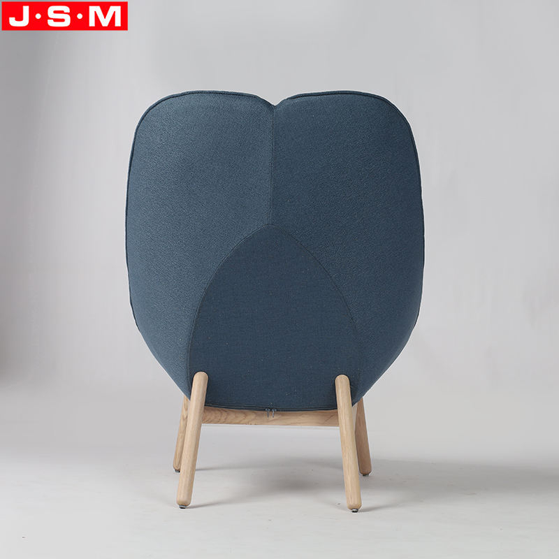 Wooden Base Comfortable Molded Foam Leisure Chair Living Room High Back Armchair