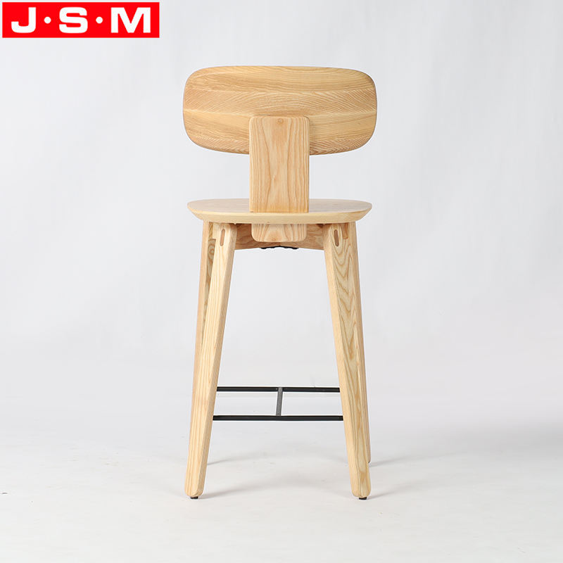 Excellent Quality Cafe Restaurant Milk Tea Shop Barstool Ash Timber Wooden Bar Stool Chair