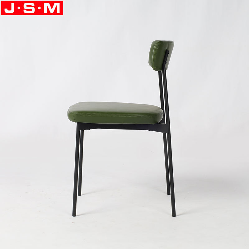 Modern Design Fabric Upholstered Seat Dining Chairs With Metal Legs
