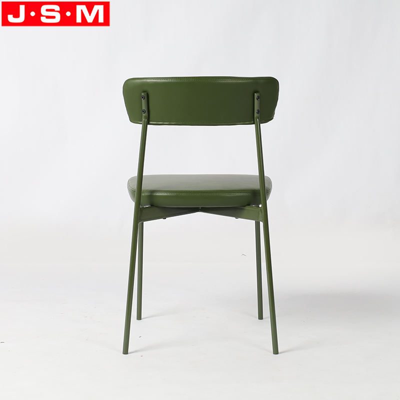 Modern Design Fabric Upholstered Seat Dining Chairs With Metal Legs