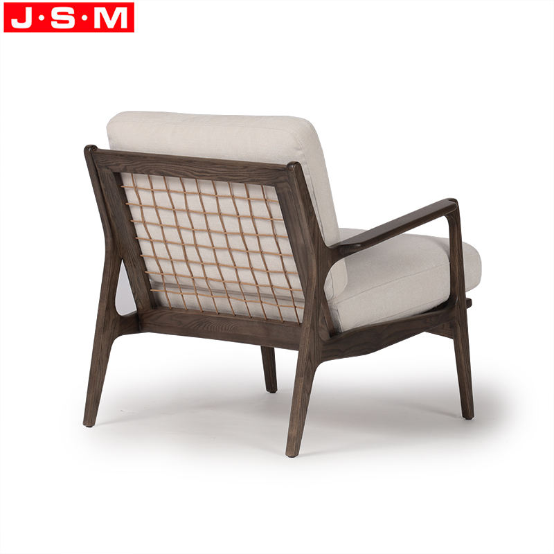 French Wood Plastic Rope Upholstery Living Room Seating Chairs Armchair