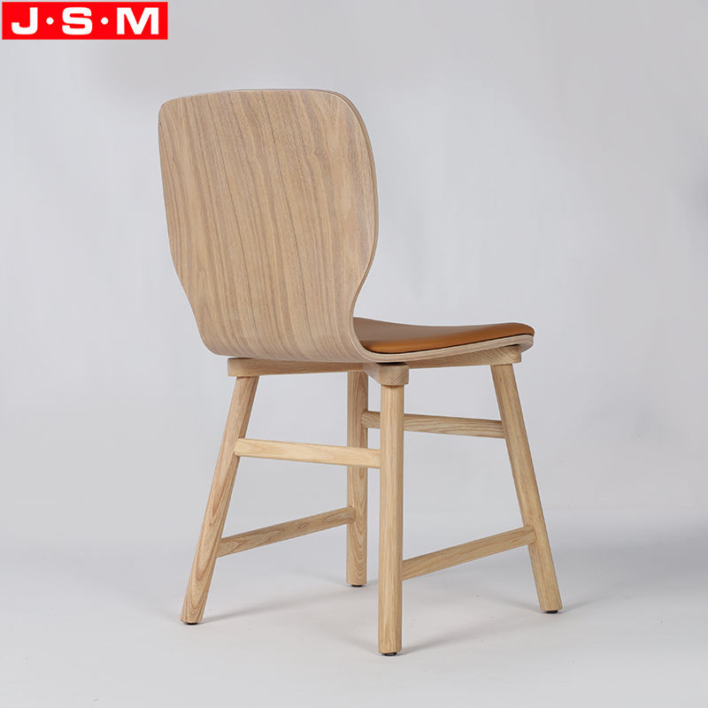 Good Price Bent Wood Veneer Classic Timber Dining Chairs With Fix Cushion Seat