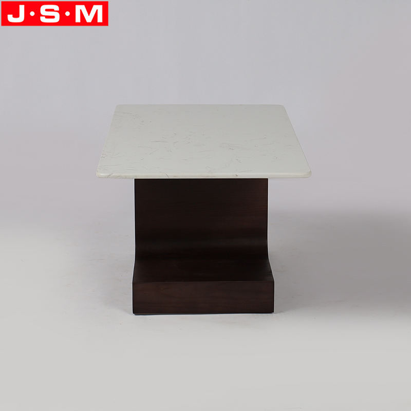 Modern Wooden Coffee Side Table Imitation Marble Table Top Tea Table