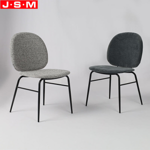 Gray Restaurant Metal Upholstered Modern Home Furniture Dining Chair With Cushion Seat