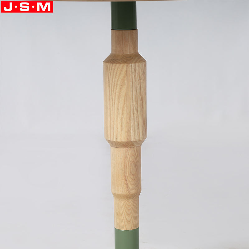 Art Style Buff Ash Timber Table Top Tea Table Wooden Coffee Table With Metal Base