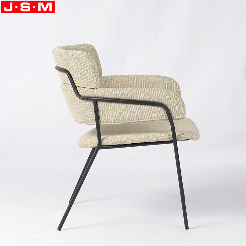 Hot Selling Dining Living Room Armchair Metal Legs Cushion Seat Armchair