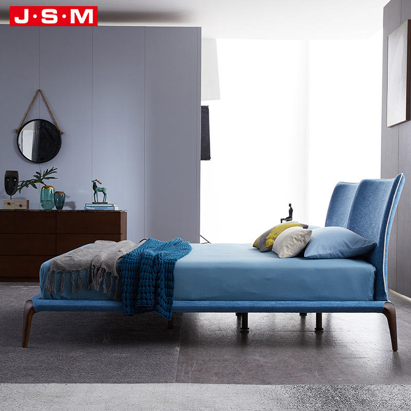 Modern Indoor Reclining Foam And Fabric Headboard Wooden Leg Bed