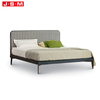 Nordic Indoor Cushion Headboard Ash Timber Bed Frame Wooden Double Bed