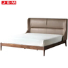 Foam And Fabric Headboard Upholstered Wooden Frame Square Double Bed