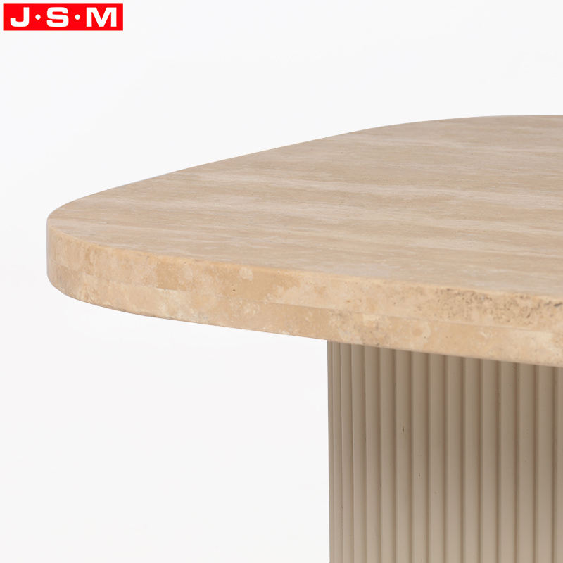 Modern Center Living Room Tea Table Natural Stone Base Wood Coffee Table