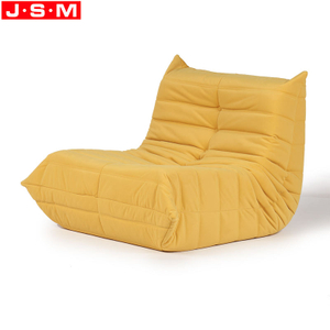 Living Room Yellow Floor Seating Sofa Chair Fabric Pleated Upholstery Comfortable Lazy Lounge Couch Sofa