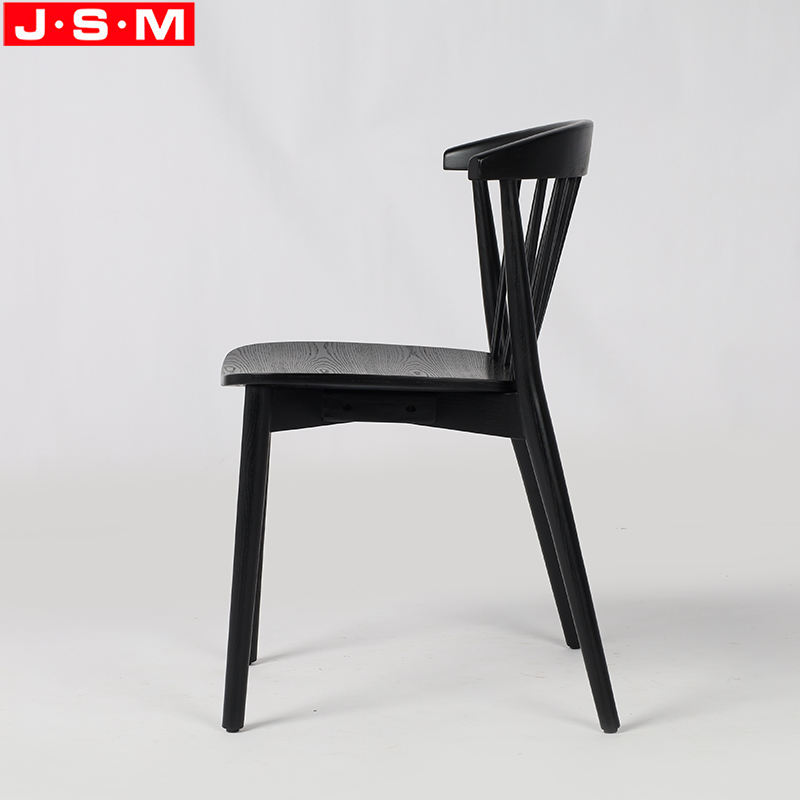 Manufacturer Ash Timber Classic Dining Chairs With Black Frame Veneer Seat