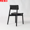 Black Veneer Back Restaurant Cushion Seat Wooden Dining Chair For Dining Room