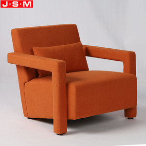 Metal Frame Leisure Sofa Chair Home Living Room Bedroom Armchair With Foam And Fabric