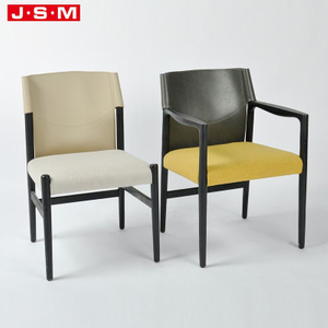 China Suppliers Faux Leather Fabric Upholstered Solid Wooden Armchairs