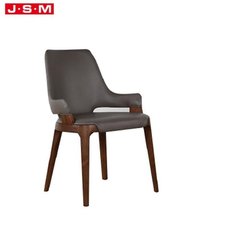 Minimalist Round Armrest Dining Chair Classic Wood Dining Chair With Gold Legs