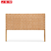 Modern Bedroom Double Bed Ash Timber Frame Woven Belt Headboard