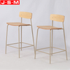 Industrial Design Metal Frame Wooden Seat High Bar Stool Chair Bistro Chair