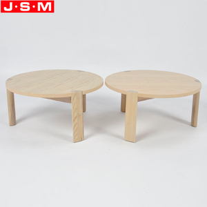 Small Veneer Table Top Wooden Round Coffee Table Buff Tea Table