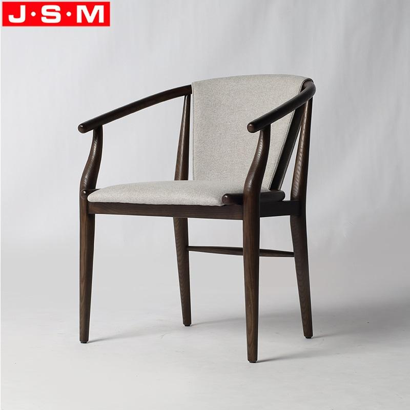 Simple Living Room Solid Wooden Armchair Cushion Seat Dining Chair