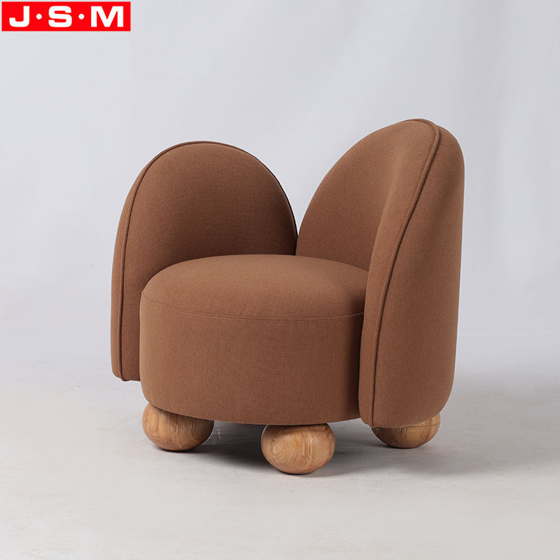 Luxury Nordic Living Room Chair Wood Foot Fabric Single Seater Sofa Armchair