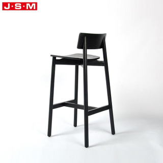 Hot Seller Nordic Kitchen Black And Wood Restaurant And Bar Stool With Back